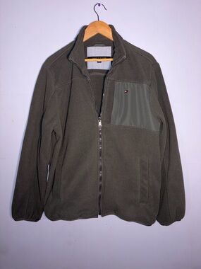 Tommy Hilfiger Gray Fleece Zip Jacket with Logo